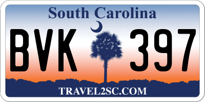 SC license plate BVK397