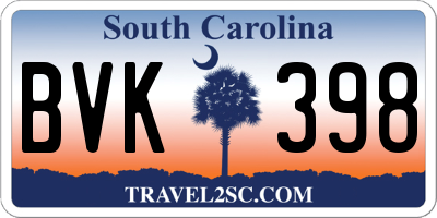 SC license plate BVK398