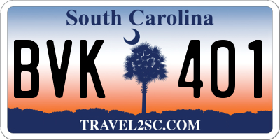 SC license plate BVK401