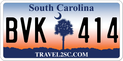 SC license plate BVK414