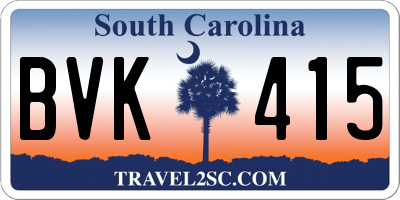SC license plate BVK415