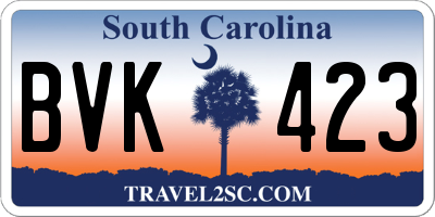 SC license plate BVK423