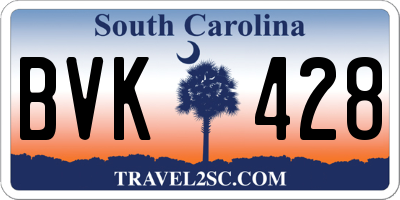 SC license plate BVK428