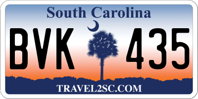 SC license plate BVK435