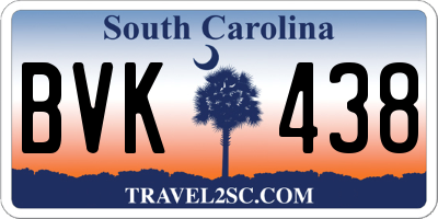 SC license plate BVK438