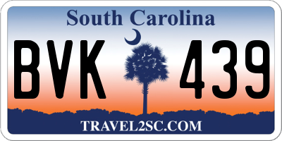 SC license plate BVK439