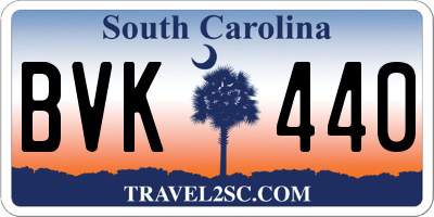 SC license plate BVK440