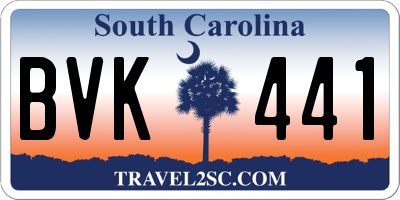 SC license plate BVK441