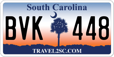 SC license plate BVK448