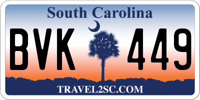 SC license plate BVK449