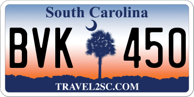 SC license plate BVK450