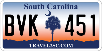 SC license plate BVK451