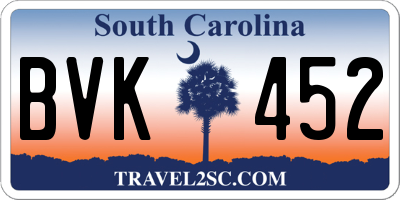 SC license plate BVK452