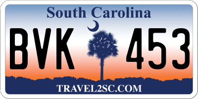 SC license plate BVK453