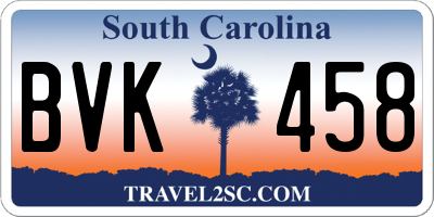 SC license plate BVK458
