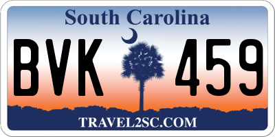 SC license plate BVK459