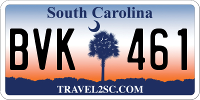 SC license plate BVK461