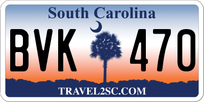SC license plate BVK470