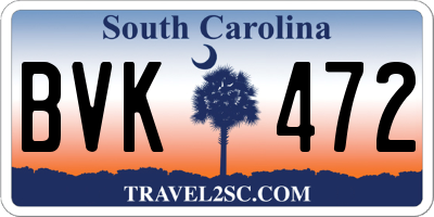 SC license plate BVK472