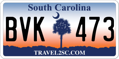 SC license plate BVK473