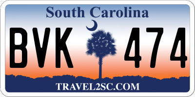 SC license plate BVK474