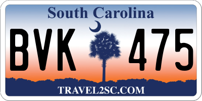 SC license plate BVK475