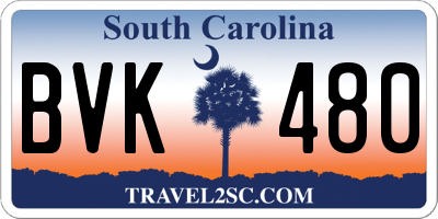 SC license plate BVK480