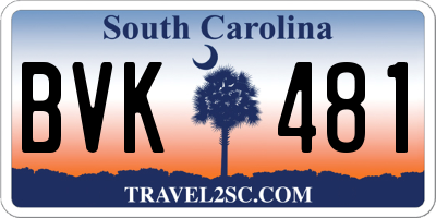 SC license plate BVK481