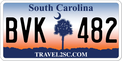 SC license plate BVK482