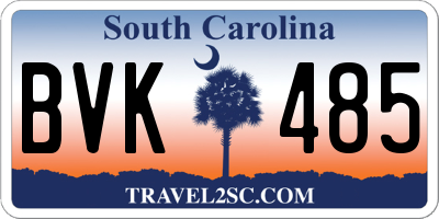 SC license plate BVK485