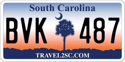 SC license plate BVK487