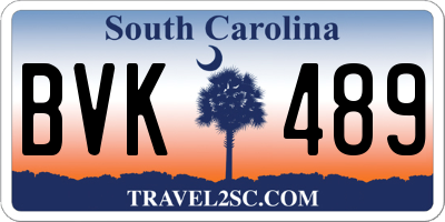 SC license plate BVK489