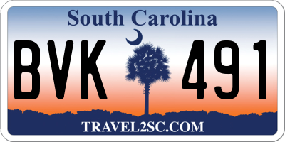 SC license plate BVK491