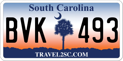SC license plate BVK493