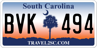 SC license plate BVK494