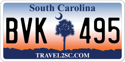 SC license plate BVK495