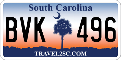 SC license plate BVK496