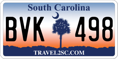 SC license plate BVK498
