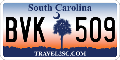 SC license plate BVK509