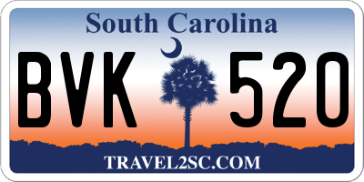 SC license plate BVK520
