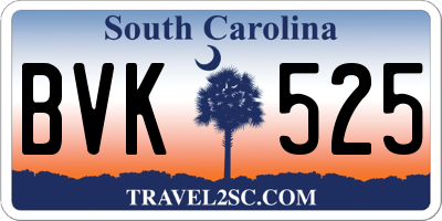 SC license plate BVK525