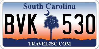 SC license plate BVK530