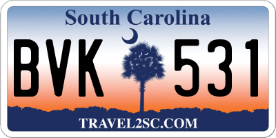 SC license plate BVK531