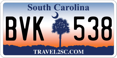 SC license plate BVK538