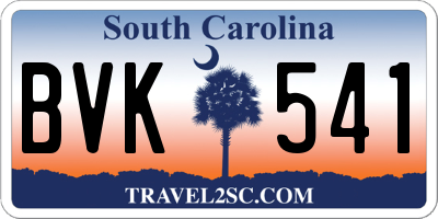 SC license plate BVK541