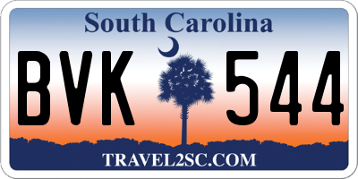 SC license plate BVK544
