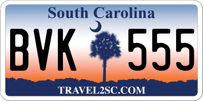 SC license plate BVK555