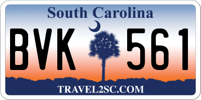 SC license plate BVK561