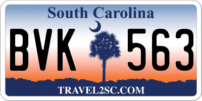 SC license plate BVK563