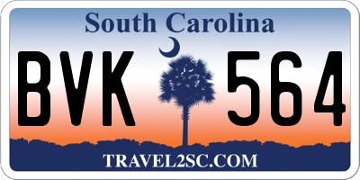 SC license plate BVK564